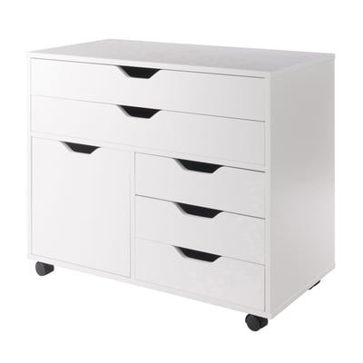 Winsome Halifax White 3 Section Storage Mobile Cabinet