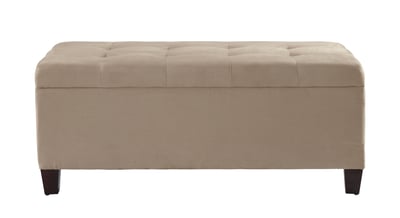 Linon Carmen Beige Shoe Storage Ottoman