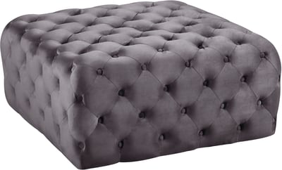 Design Edge Kurrajong  Grey Velvet Ottoman