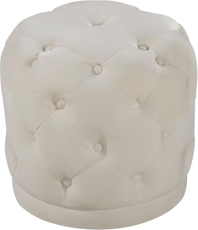 Meridian Furniture Harper Cream Velvet Ottoman Stool