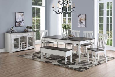 Steve Silver Joanna Ivory Mocha 6pc Dining Room Set