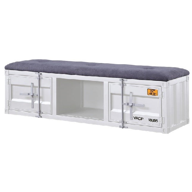 Acme Furniture Cargo Gray White Storage Bench ACM-35912