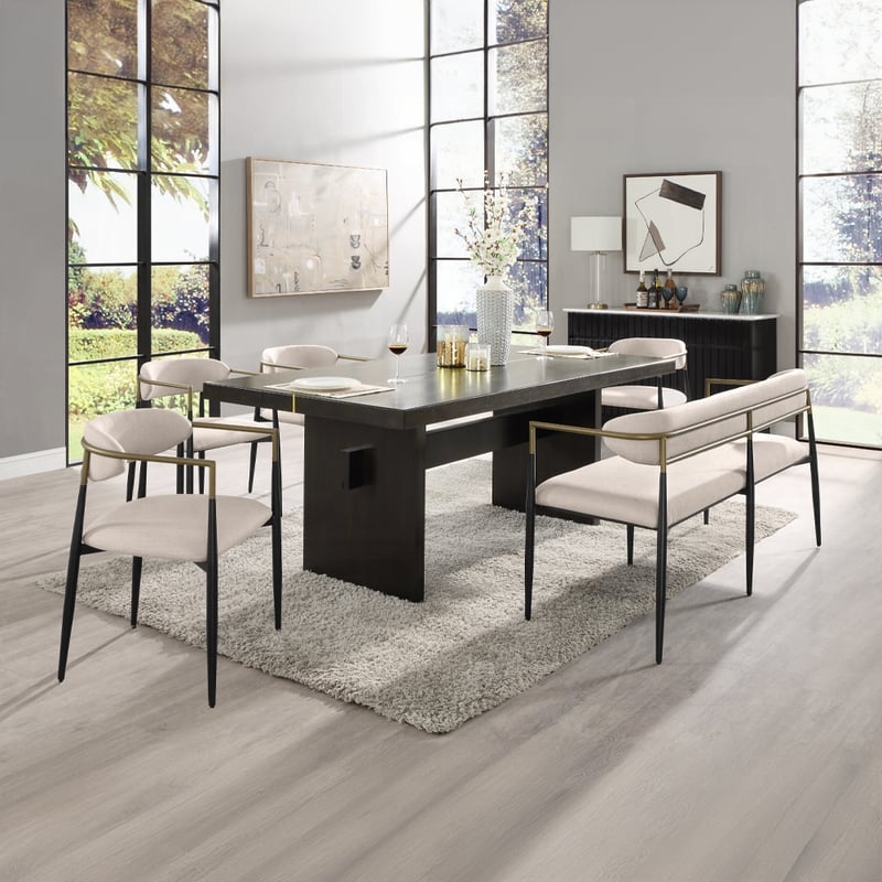Acme Furniture Jaramillo Beige 6pc Dining Room Set ACM-DN0269-DR-S1