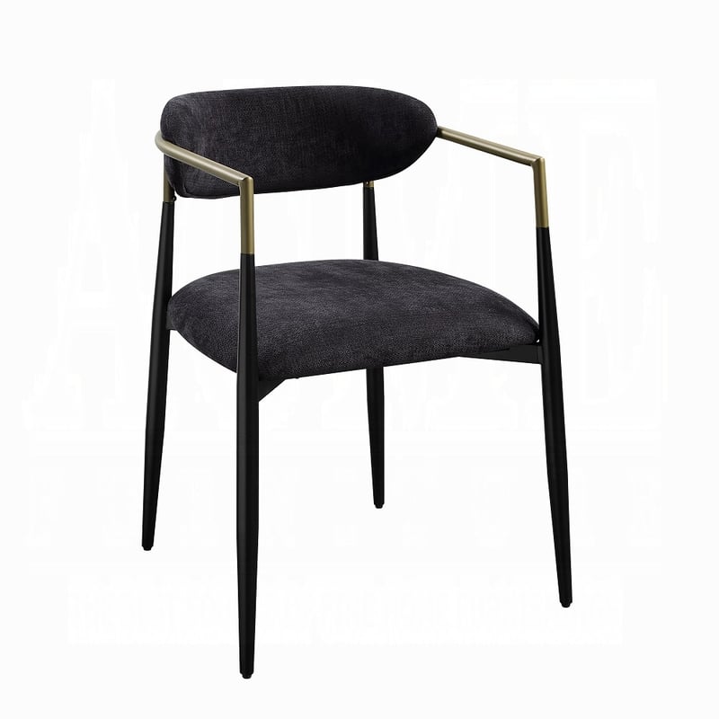 2 Acme Furniture Jaramillo Contemporary Black Arm Chairs ACM-DN02696