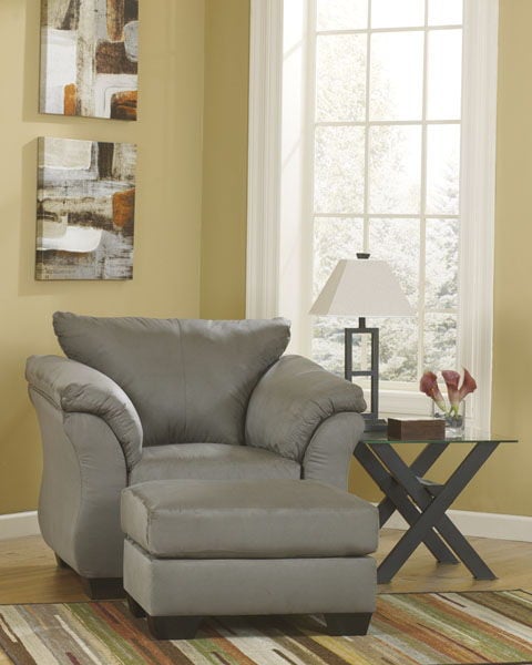 Ashley Furniture Darcy Cobblestone Chair and Ottoman Set 7500514-OCT-S1