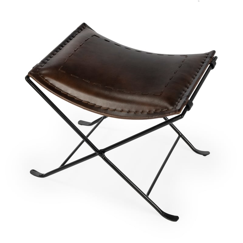 Butler Specialty Melton Dark Brown Leather 21.5 inch Accent Stool BSF-3722117