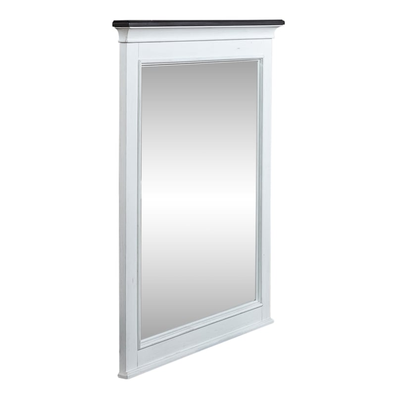 Liberty Allyson Park Wirebrushed White Charcoal Crown Mirror LBRT-417-BR50