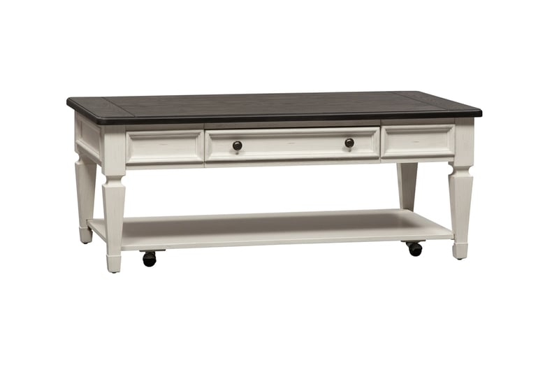 Liberty Allyson Park Wirebrushed White Rectangular Cocktail Table LBRT-417-OT1010
