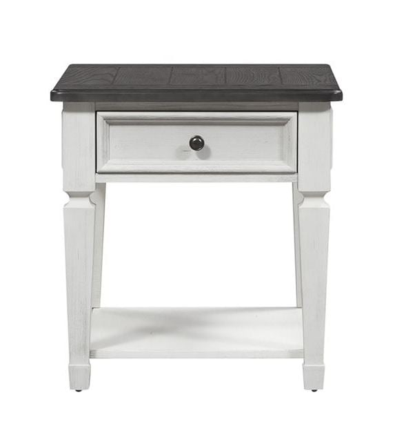 Liberty Allyson Park Wirebrushed White Drawer End Table LBRT-417-OT1020