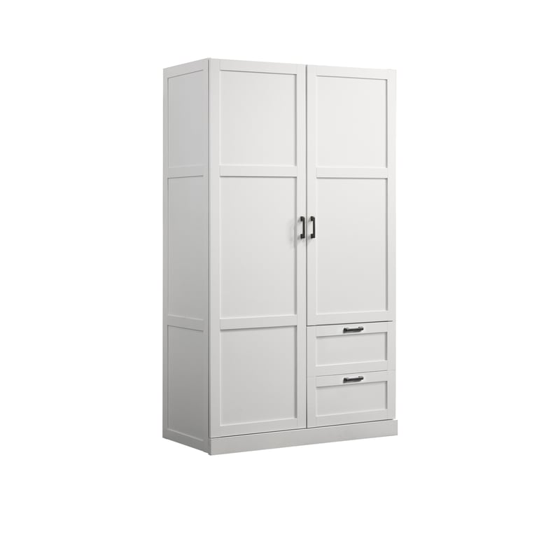 Lilola Home Aubree White 2 Drawers Wardrobe Armoire LILO-96004 Lilola Home Aubree White 2 Drawers Wardrobe Armoire LILO-96004