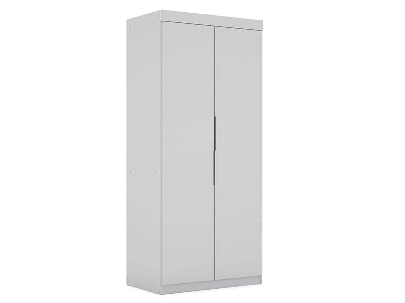 Manhattan Comfort Mulberry 2.0 White Sectional Armoire Wardrobe Closet MHC-116GMC1