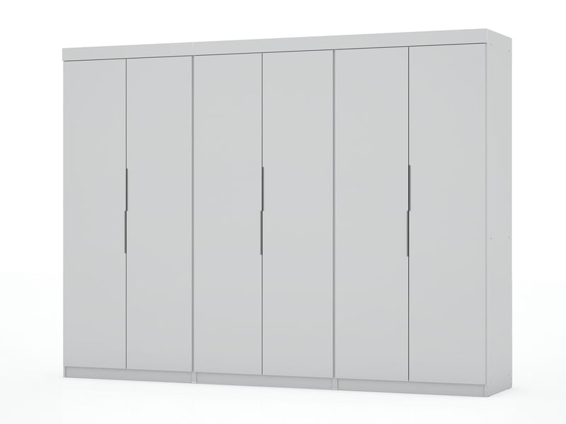 3 Manhattan Comfort Mulberry 2.0 White Sectional Wardrobe Closets MHC-124GMC1