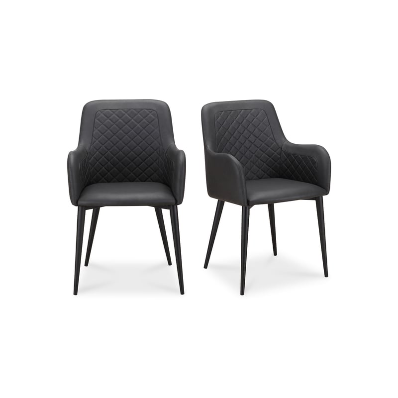 2 Moes Home Cantata Slate Vegan Dining Chairs MOE-ER-2040-02
