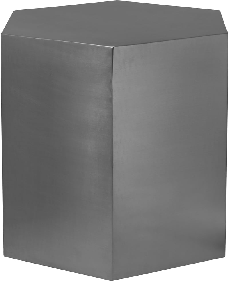Meridian Furniture Hexagon Brushed Chrome End Table MRD-293-ET