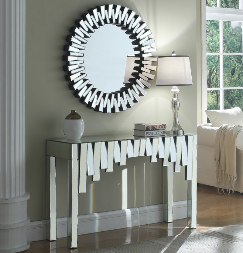 Meridian Furniture Kylie Console and Mirror Set MRD-414-CM
