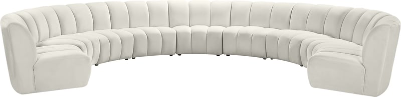 Meridian Furniture Infinity Cream Velvet 9pc Modular Sectional MRD-638CREAM-9PC Meridian Furniture Infinity Cream Velvet 9pc Modular Sectional MRD-638CREAM-9PC