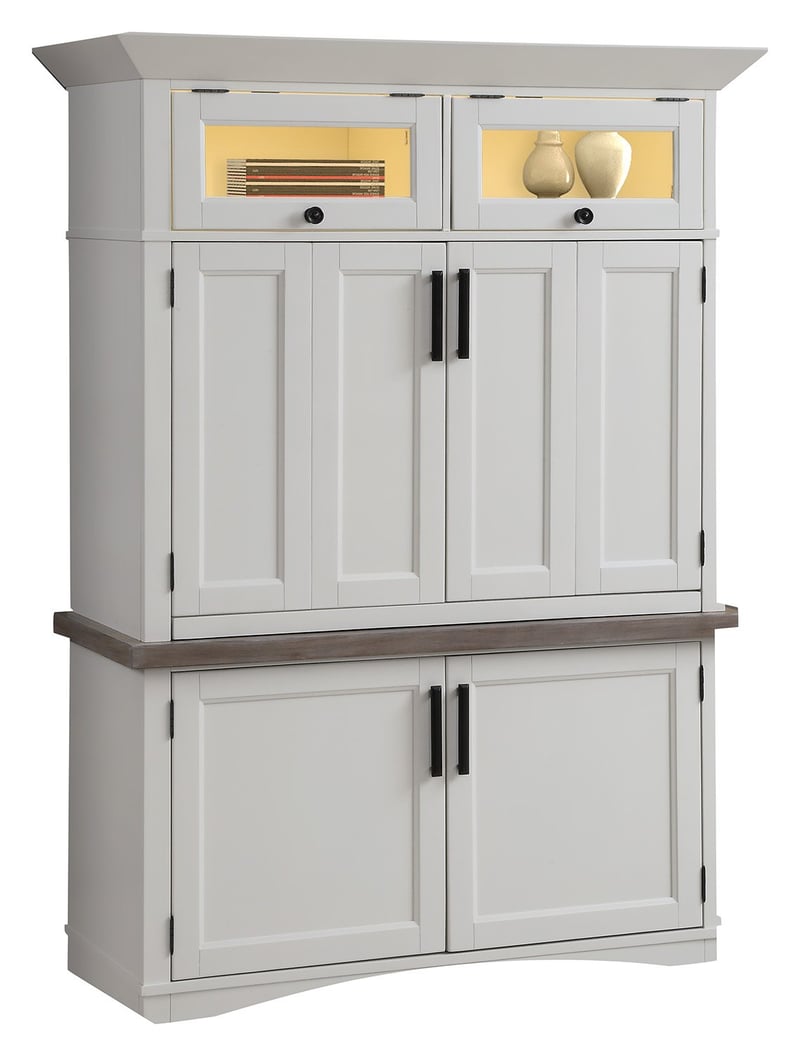 Parker House Americana Modern White Workstation with LED Light PKH-AME350-3-COT