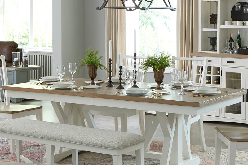 Parker House Americana Modern White Trestle Extendable Dining Table Top PKH-DAME88T-COT
