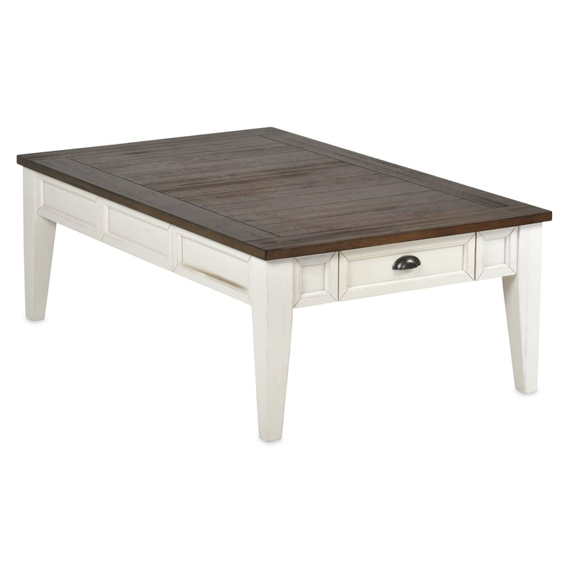 Steve Silver Cayla Dark Oak White Cocktail Table SSF-CY100CKW Steve Silver Cayla Dark Oak White Cocktail Table SSF-CY100CKW