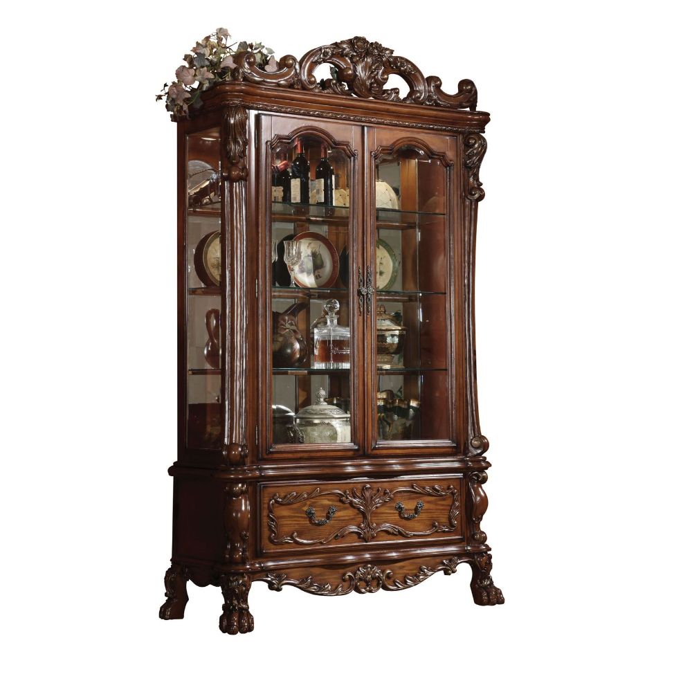 Acme Furniture Dresden Cherry Oak Curio Cabinet