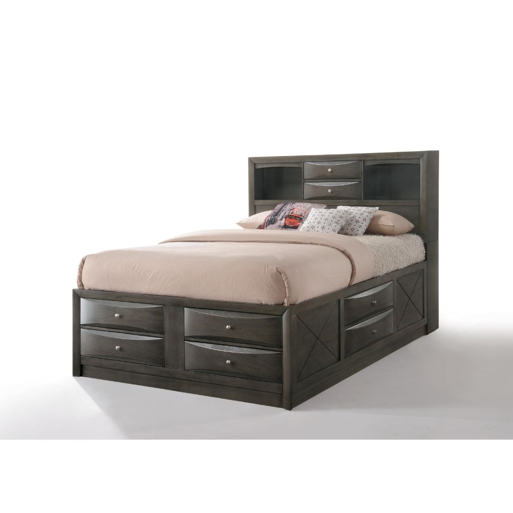 Acme Furniture Ireland Gray Oak King Storage Bed