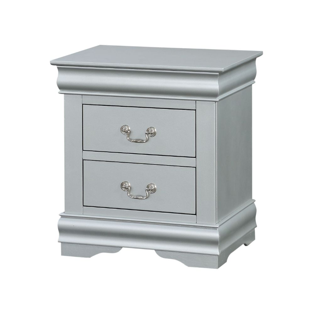 Acme Furniture Louis Philippe III Platinum Nightstand