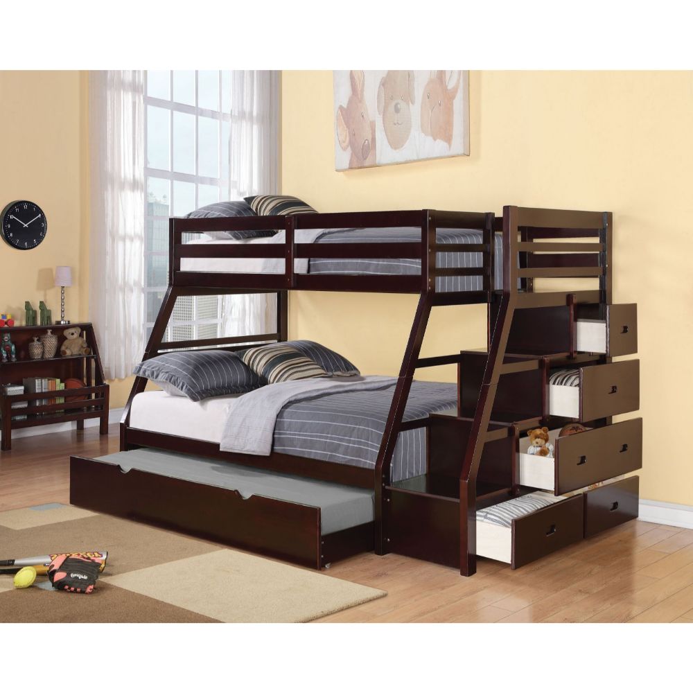 Acme Furniture Jason Espresso Twin Over Full Trundle Bunk Bed