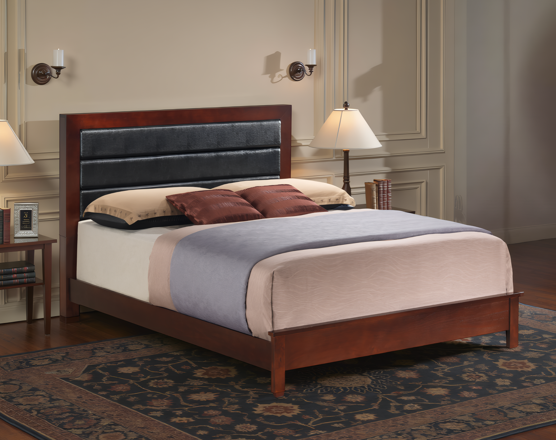 Elite Space Living Imatra Cherry Faux Leather Full Bed