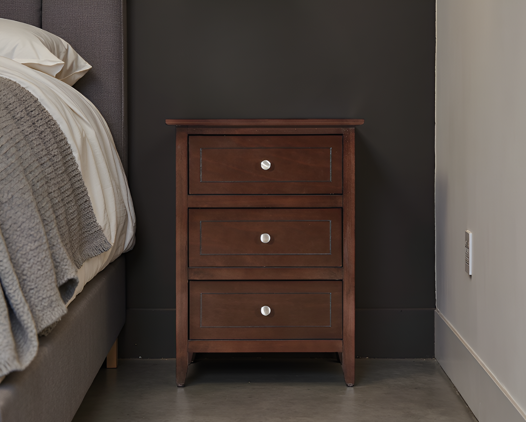 Elite Space Living Lublin Cappuccino 3 Drawers Nightstand