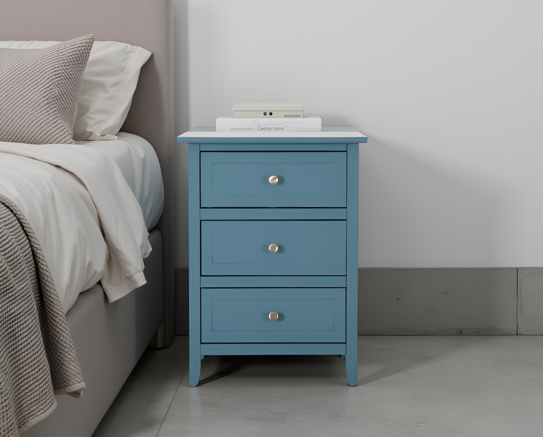 Elite Space Living Lublin Teal 3 Drawers Nightstand