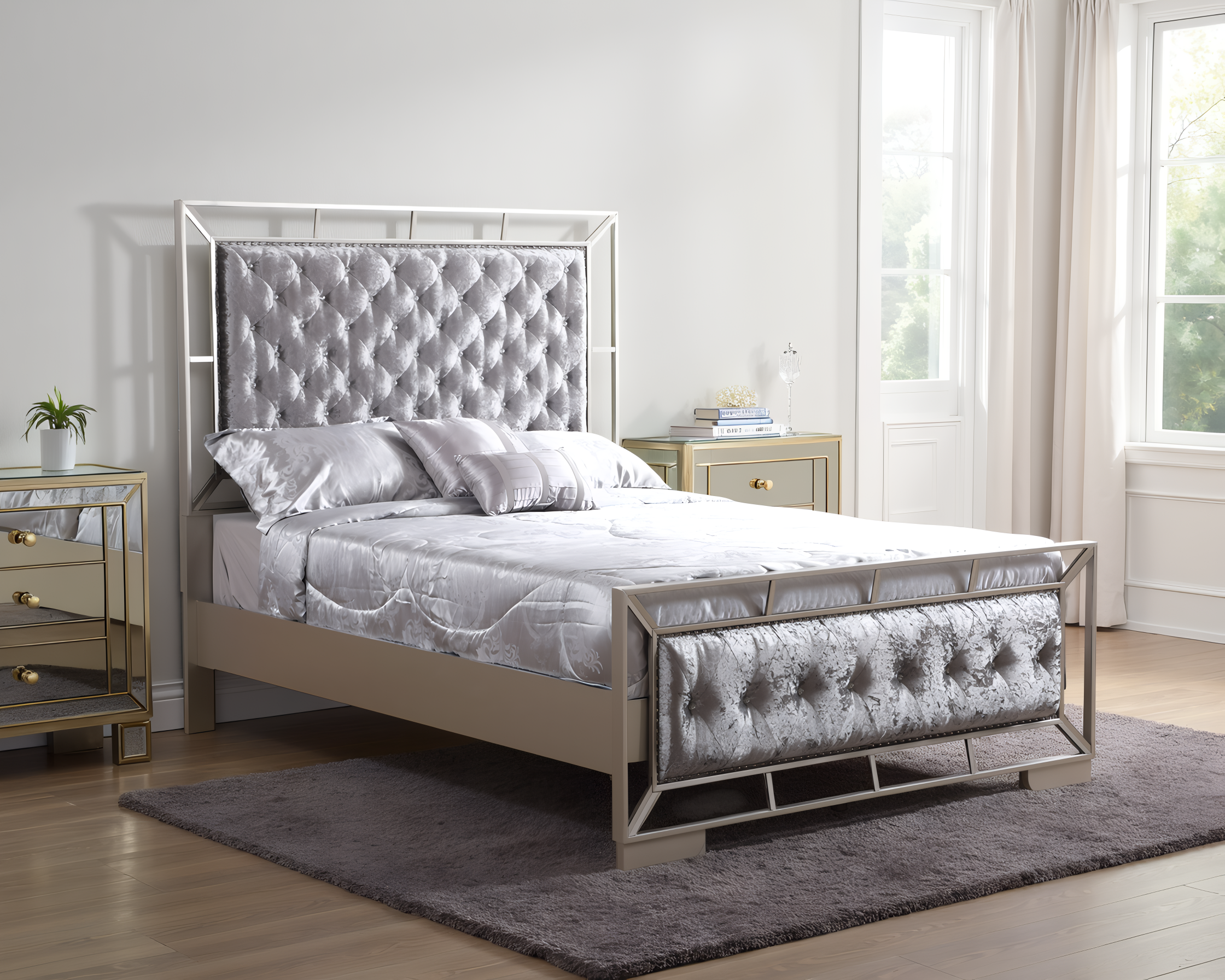 Elite Space Living Sydney Silver Champagne Full Bed