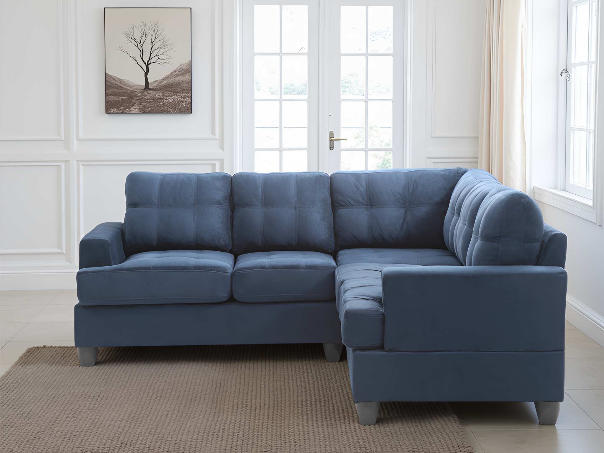 Elite Space Living Hobart Navy Blue Sectional
