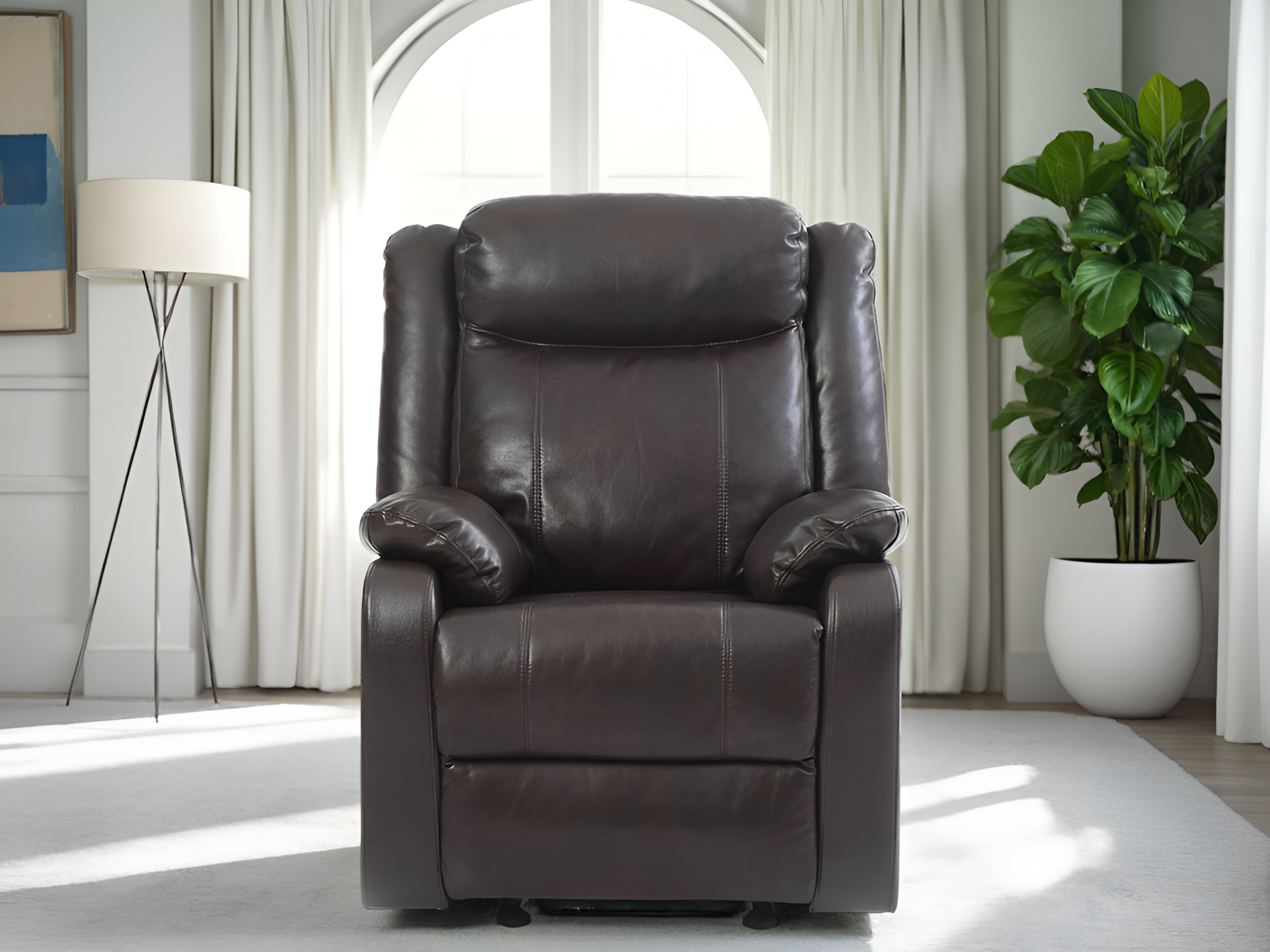 Elite Space Living Amadora Dark Brown Faux Leather Rocker Recliner