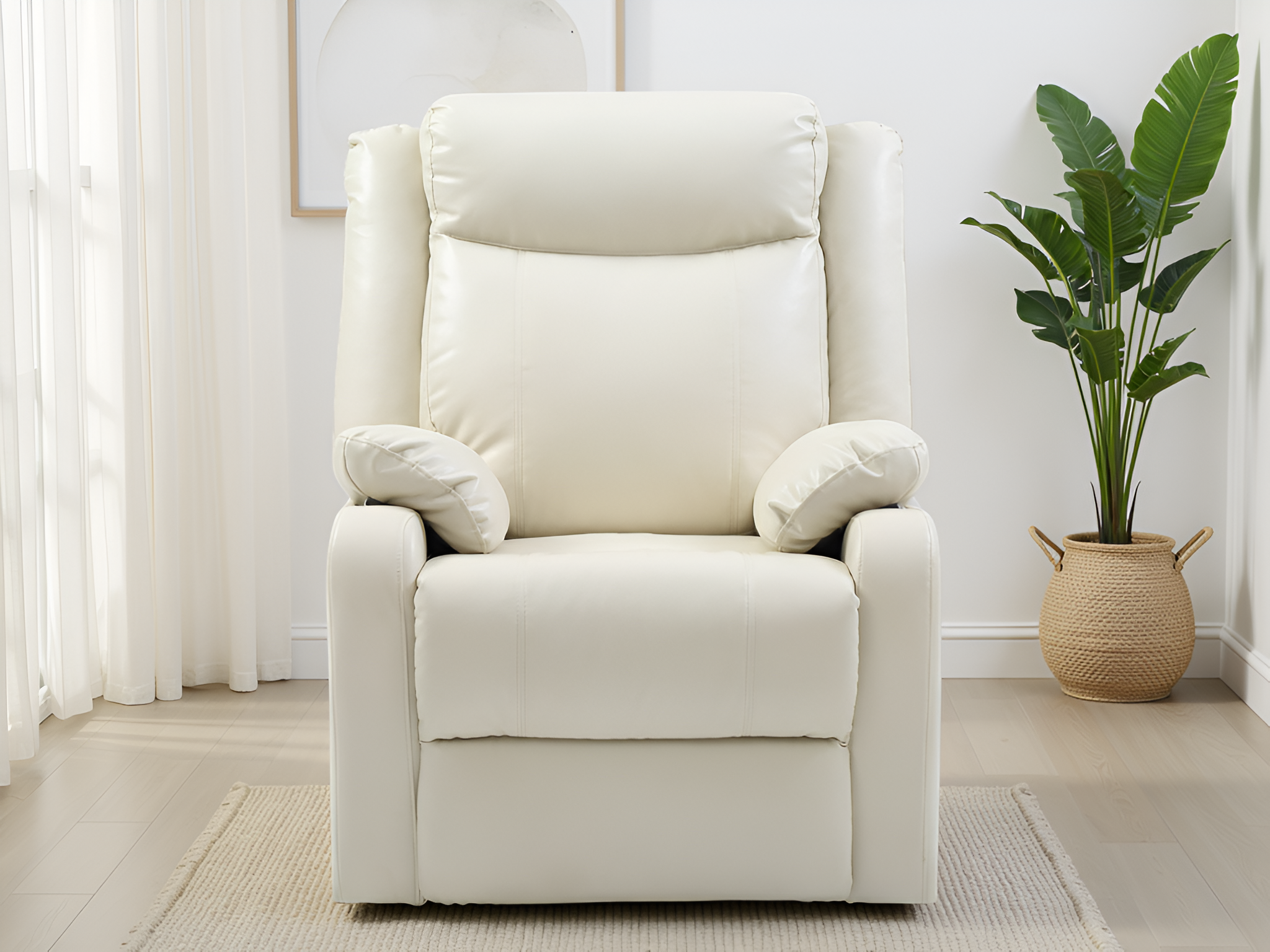 Elite Space Living Amadora Pearl Faux Leather Rocker Recliner