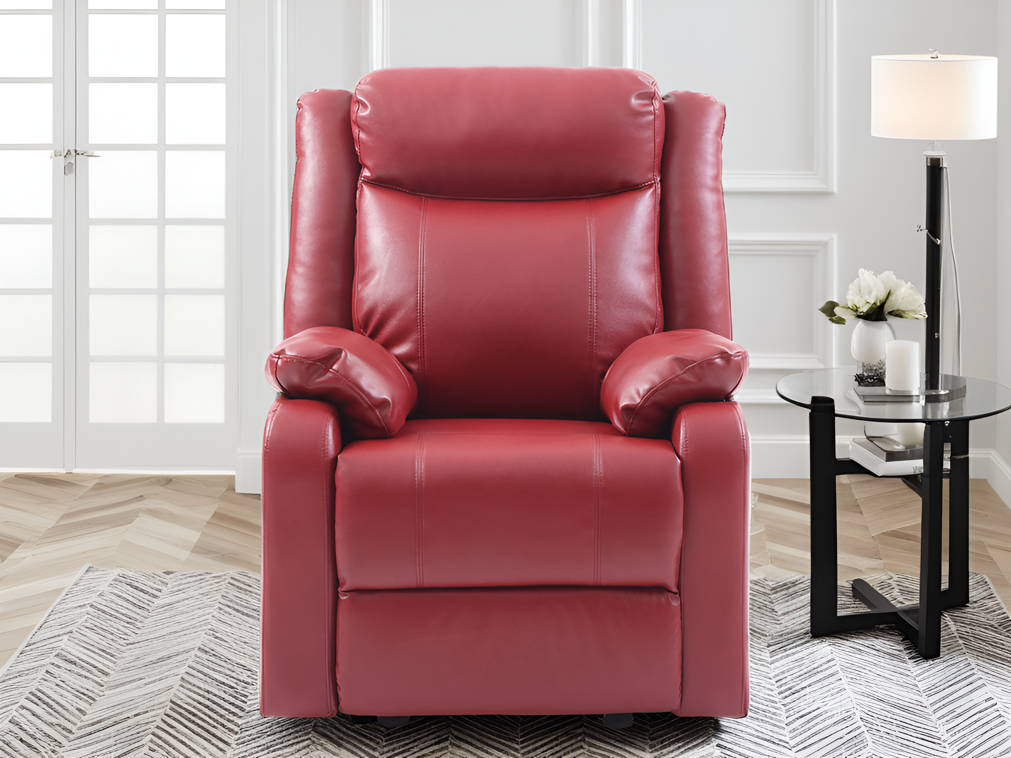 Elite Space Living Amadora Red Faux Leather Rocker Recliner
