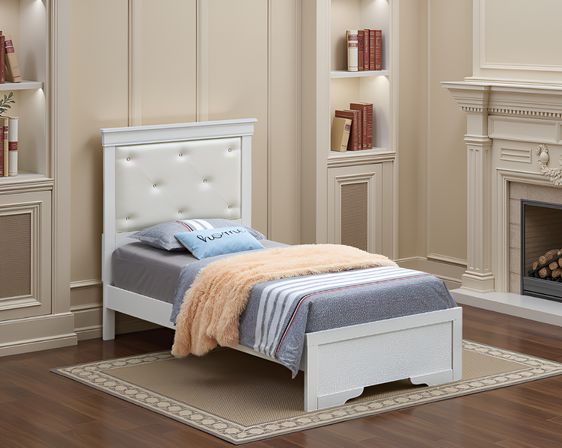 Elite Space Living Olbia Silver Champagne Twin Bed