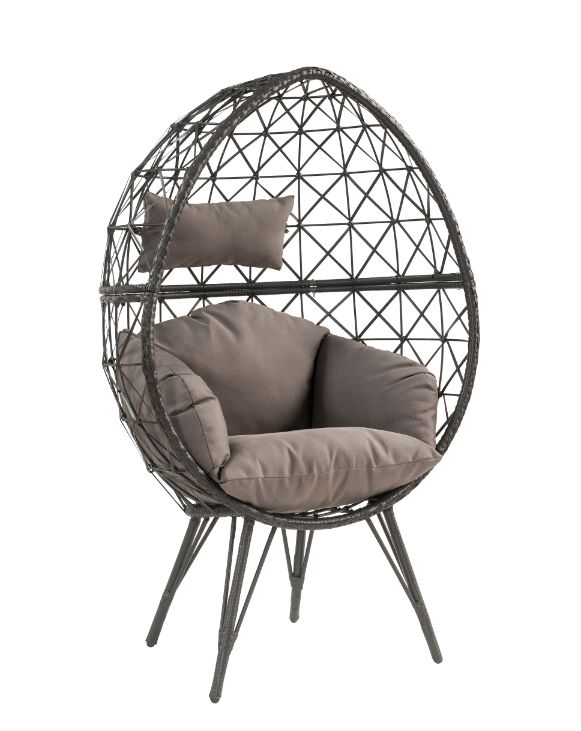 Acme Furniture Aeven Light Gray Black Patio Lounge Chair