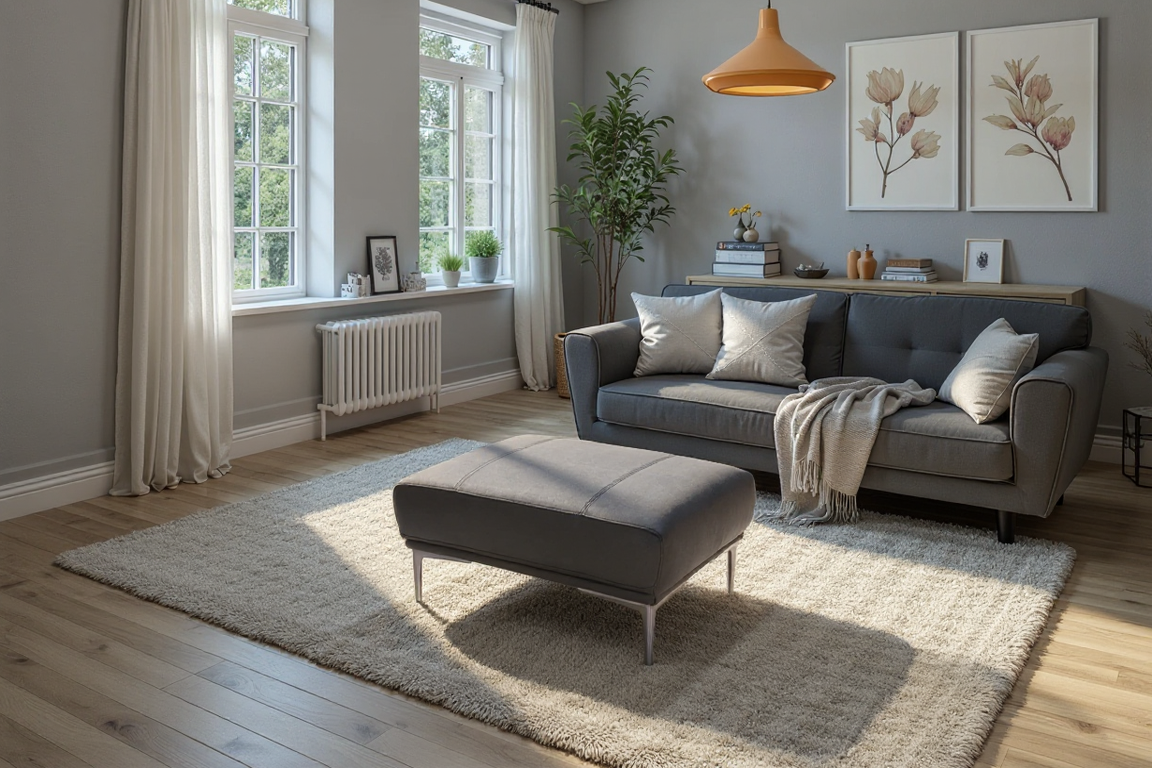Elite Space Living Antalya Premium Black Leather Ottoman