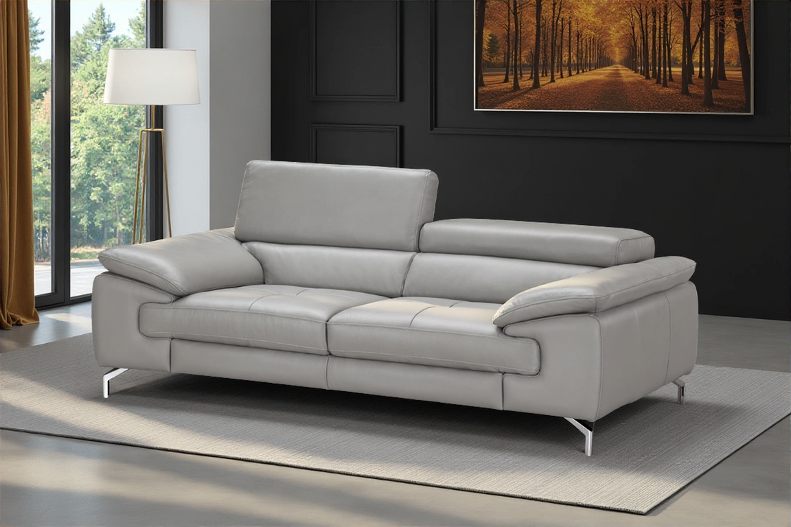 Elite Space Living Ferrara Grey Leather Loveseat