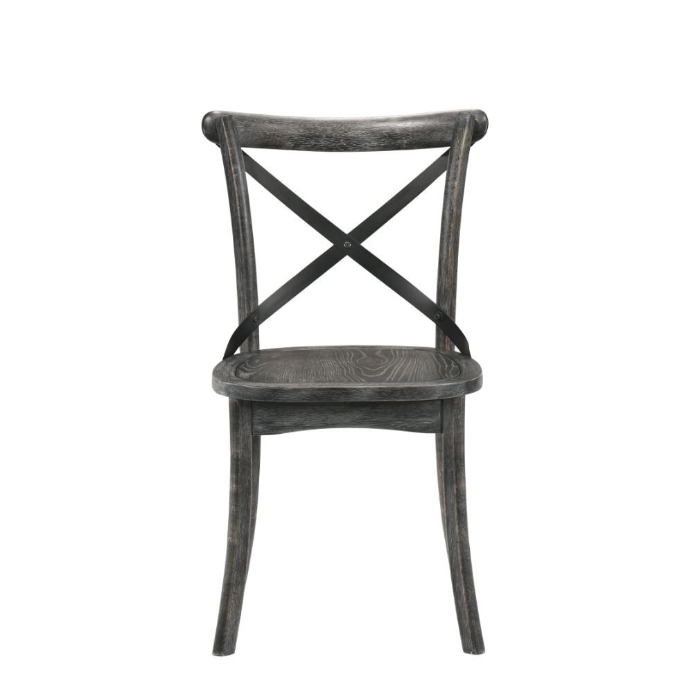 2 Acme Furniture Kendric Rustic Gray Side Chairs