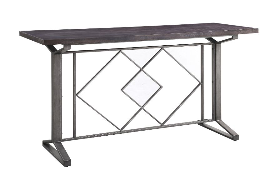 Acme Furniture Evangeline Salvaged Brown Black Counter Height Table