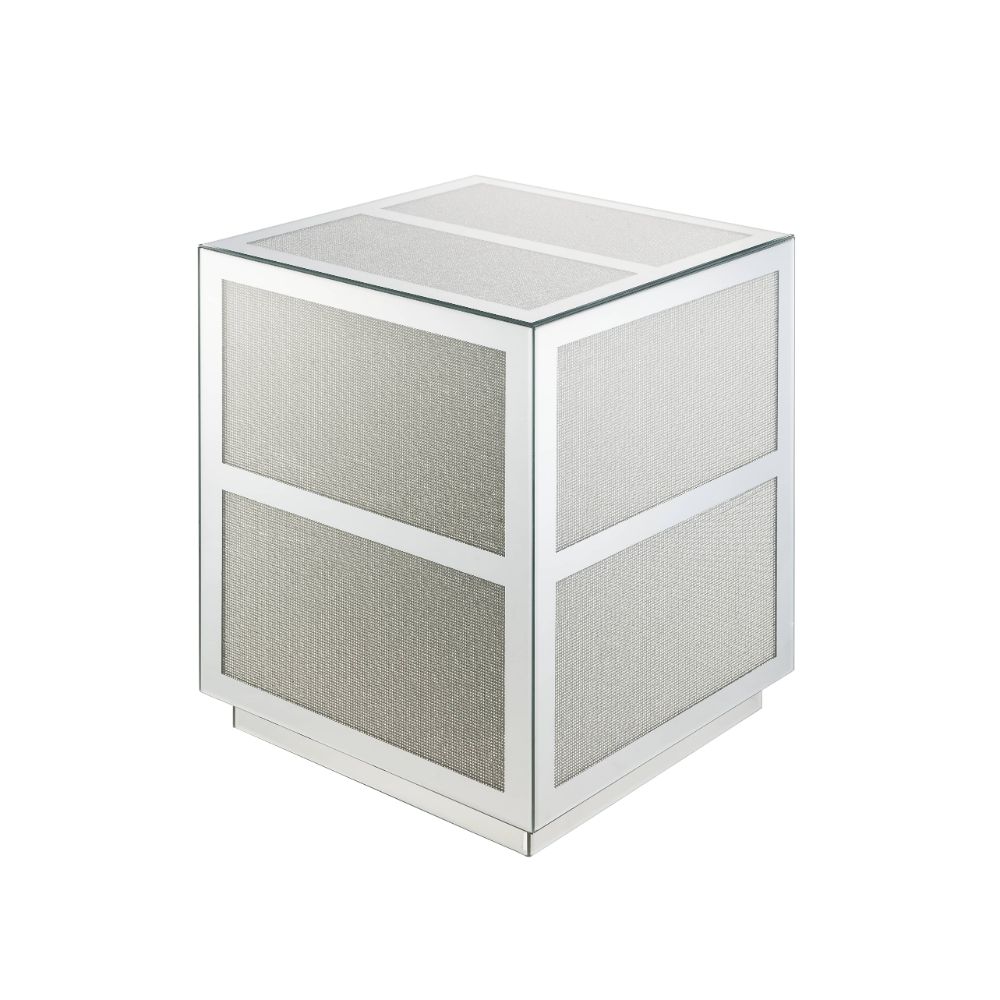 Acme Furniture Noralie Mirrored Diamonds End Table