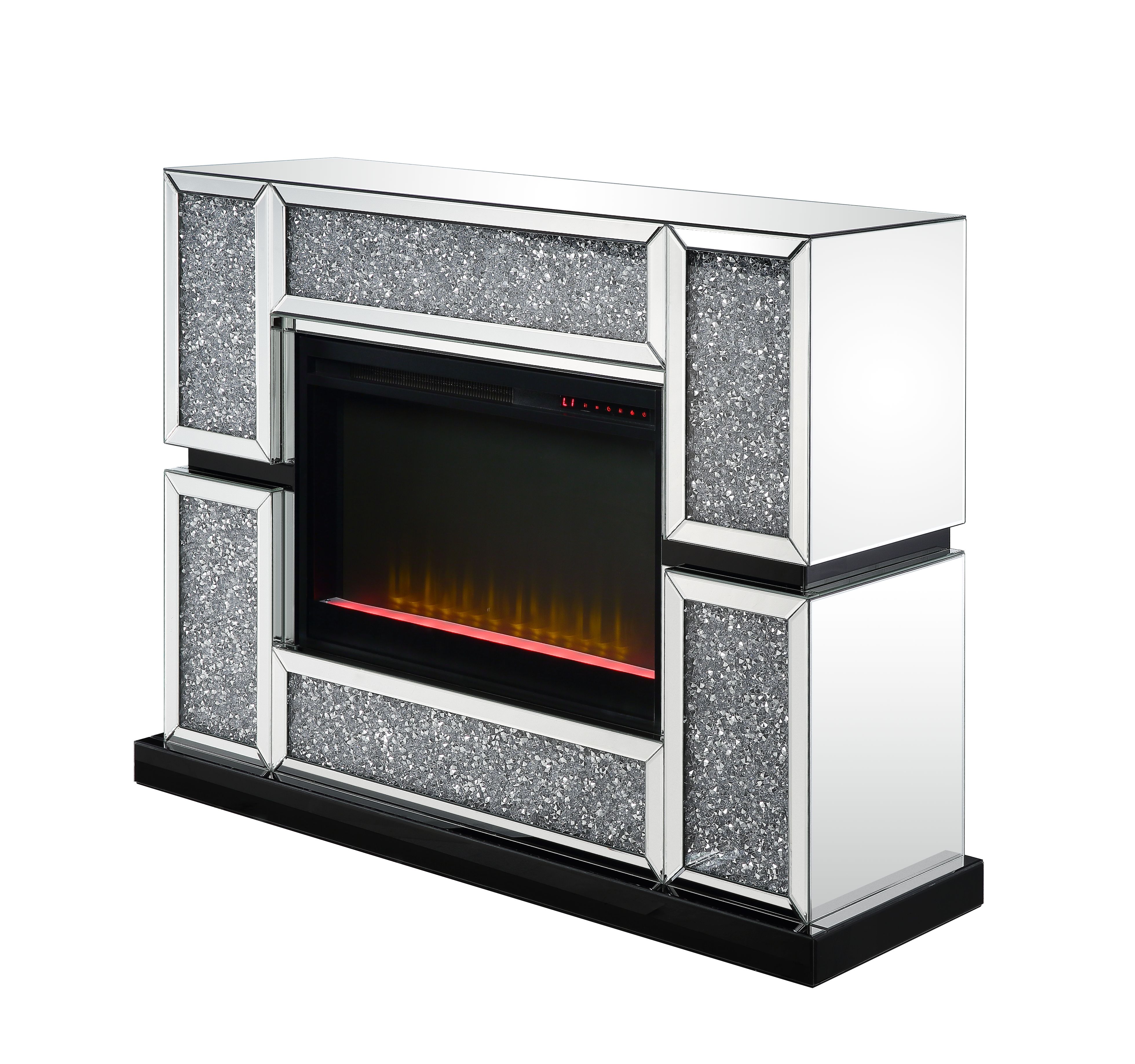 Acme Furniture Noralie Mirrored Touch Panel Fireplace
