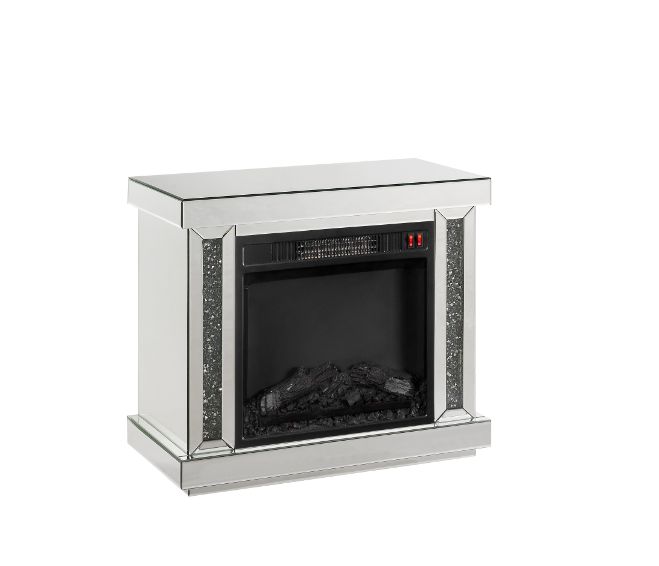 Acme Furniture Noralie Mirrored Fireplace with LED