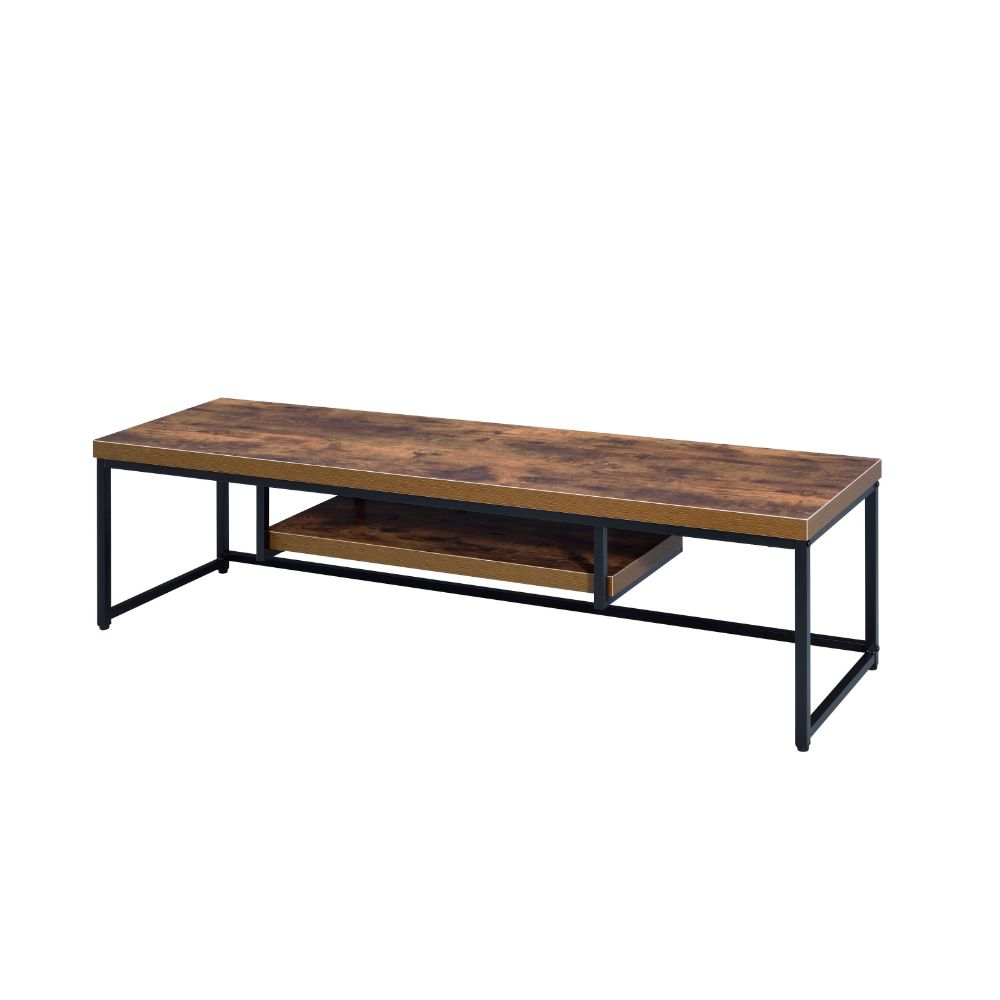 Acme Furniture Bob Weathered Oak Black Storage TV Stand