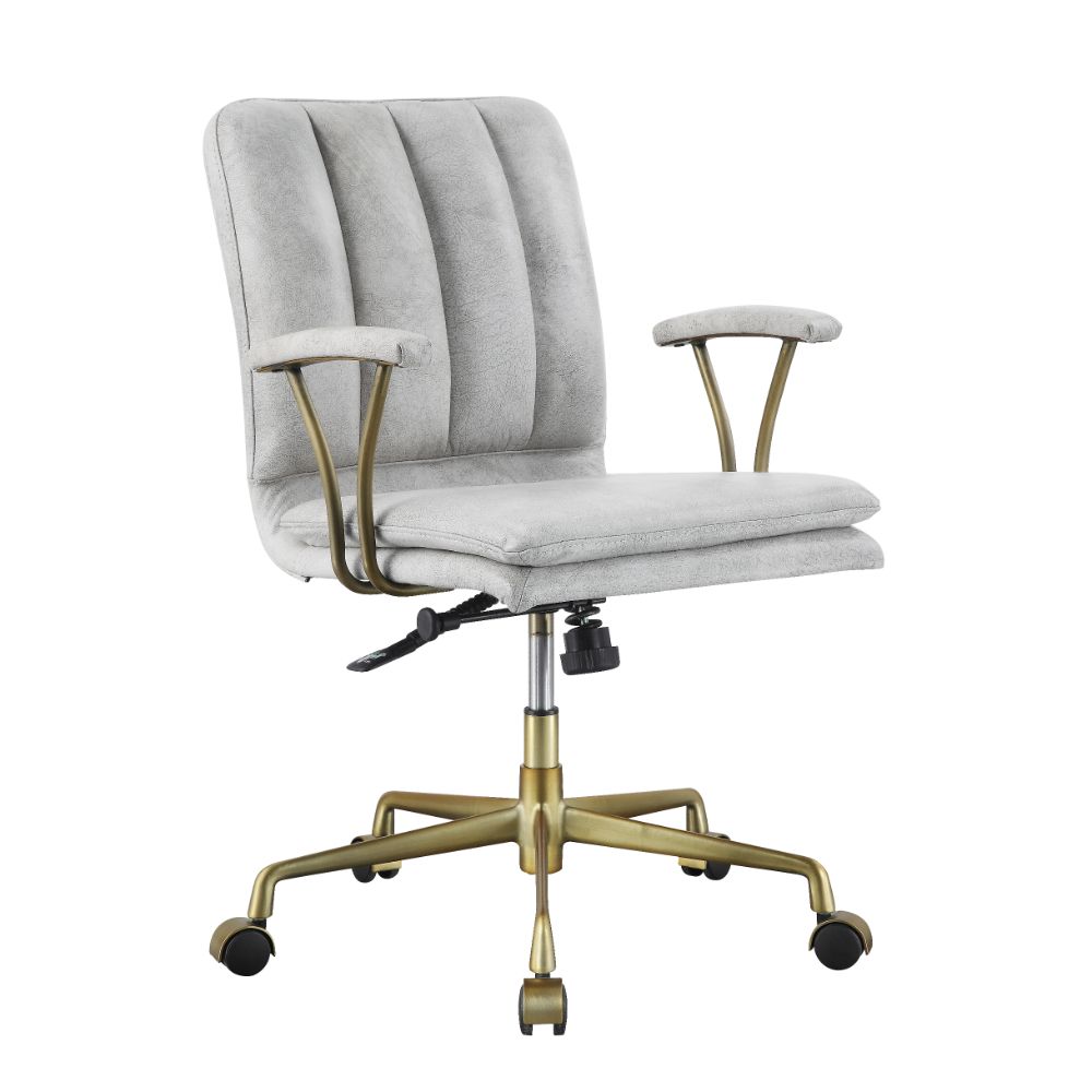 Acme Furniture Damir Vintage White Chrome Office Chair