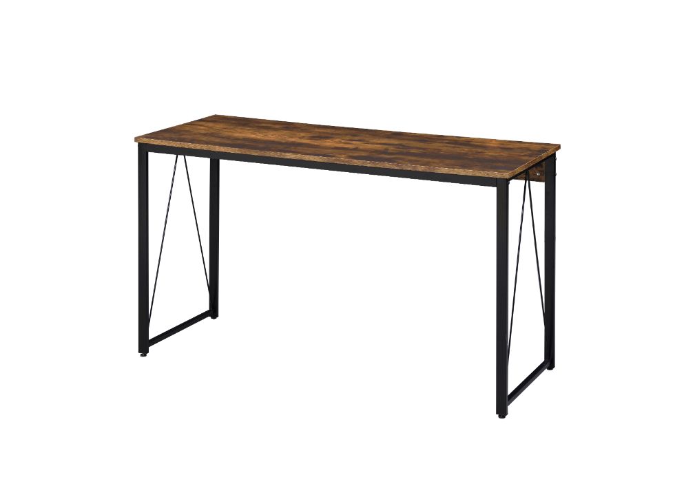 Acme Furniture Zaidin Weathered Oak Black Writing Desk