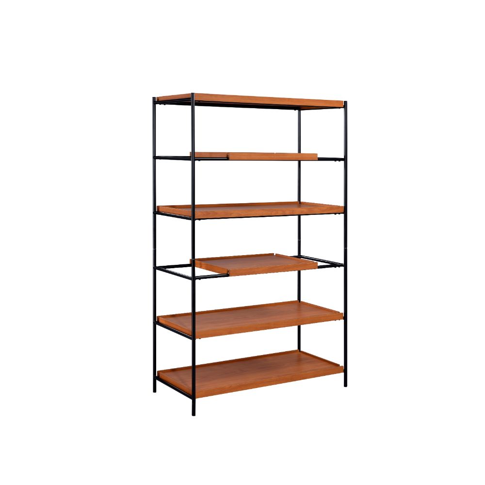 Acme Furniture Oaken Honey Oak Black Bookshelf