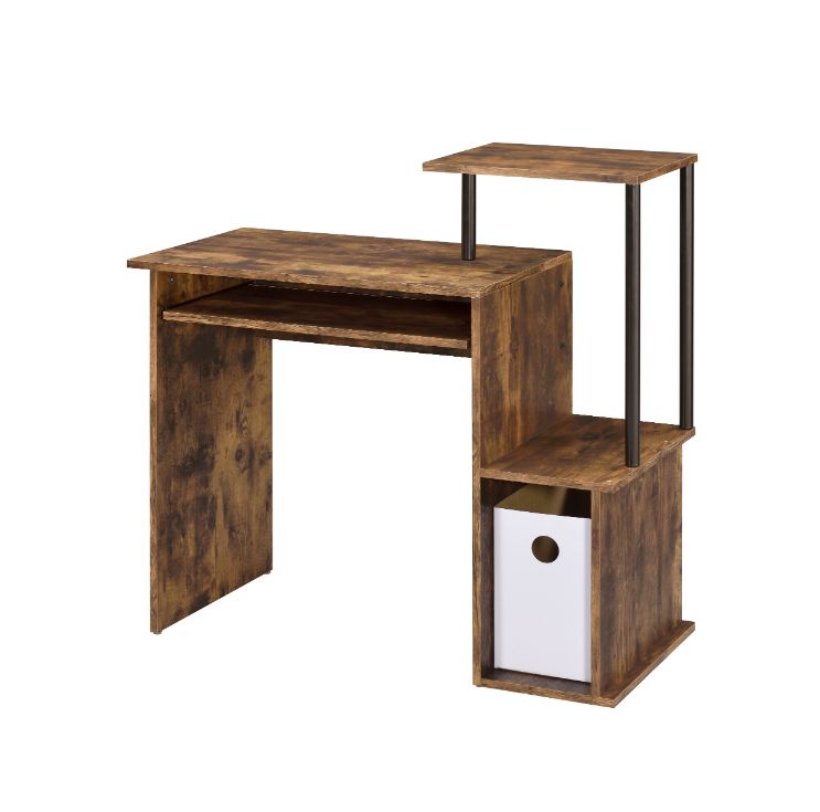 Acme Furniture Lyphre Weathered Oak Black Computer Desk