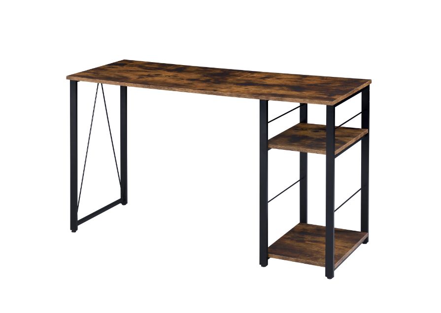 Acme Furniture Vadna Weathered Oak Black Writing Desk